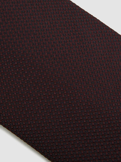 Textured Silk Blend Tie Burgundy | Men