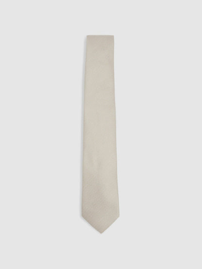 Textured Silk Blend Tie Soft Champagne | Men