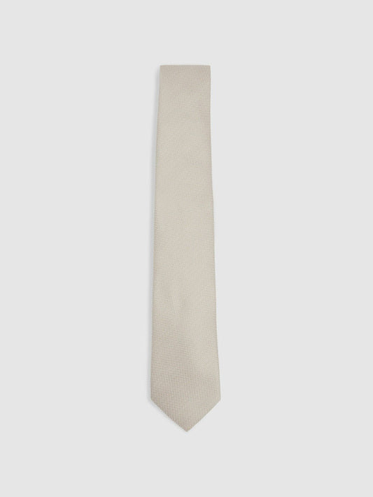 Textured Silk Blend Tie Soft Champagne | Men