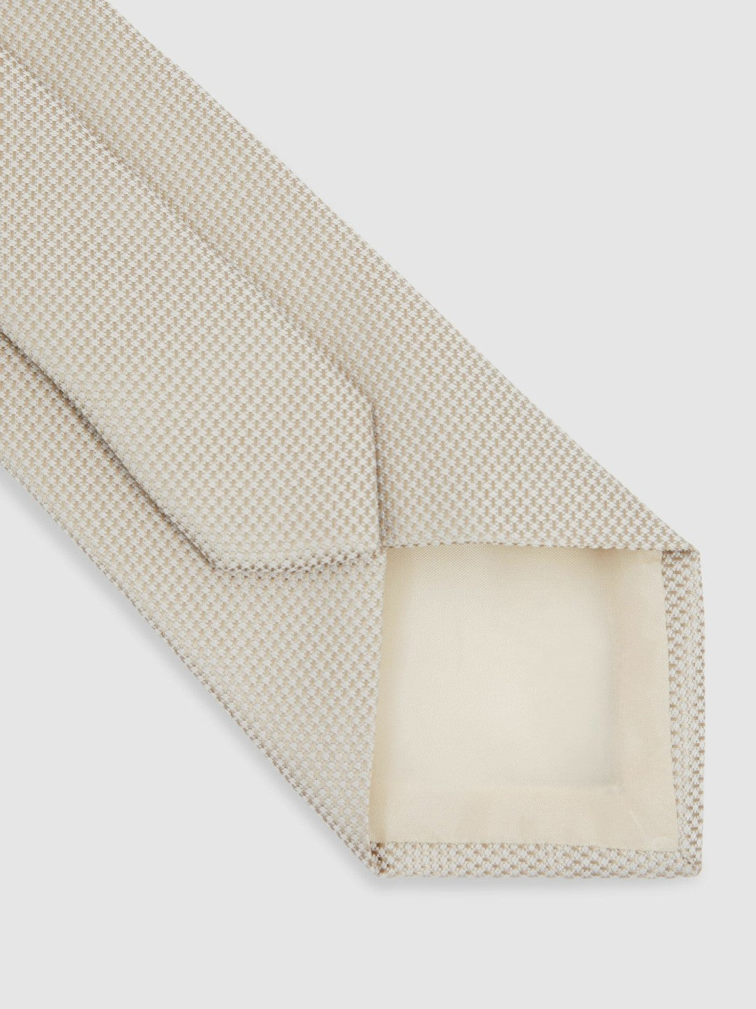 Textured Silk Blend Tie Soft Champagne | Men
