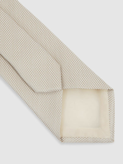 Textured Silk Blend Tie Soft Champagne | Men