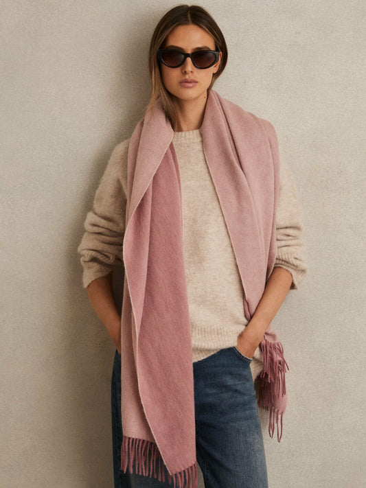 Wool-Cashmere Scarf Blush | Women