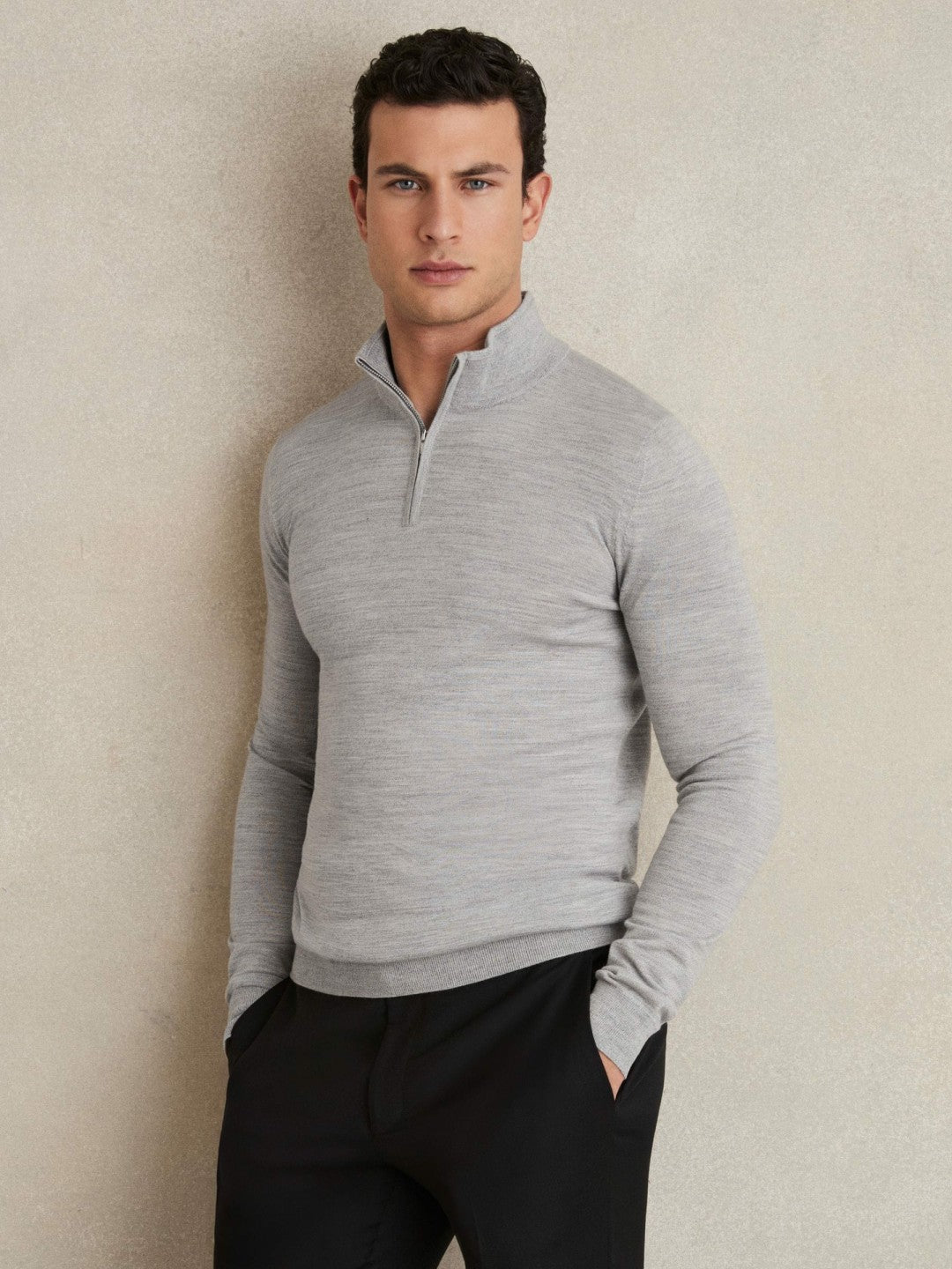 Merino Wool Half-Zip Jumper  | Men