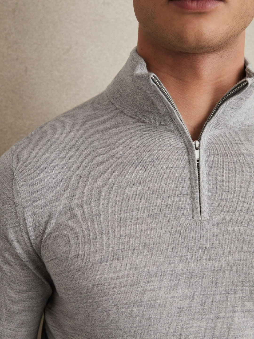 Merino Wool Half-Zip Jumper  | Men