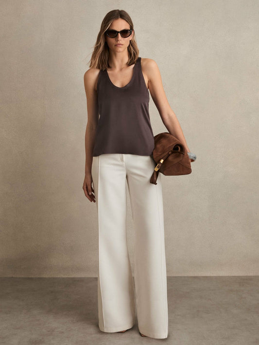 Silk Scoop-Neck Vest Mauve | Women