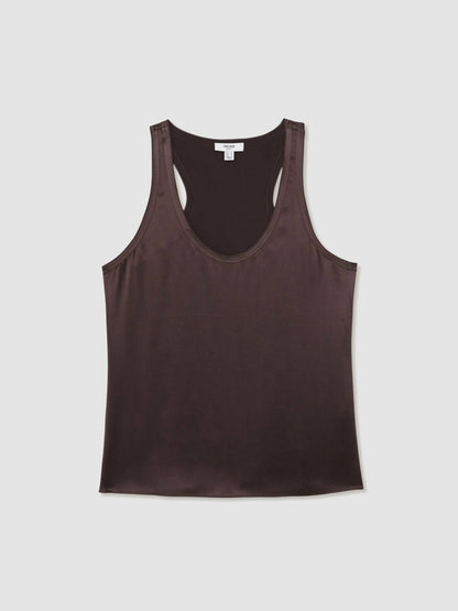 Silk Scoop-Neck Vest Mauve | Women