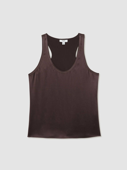 Silk Scoop-Neck Vest Mauve | Women