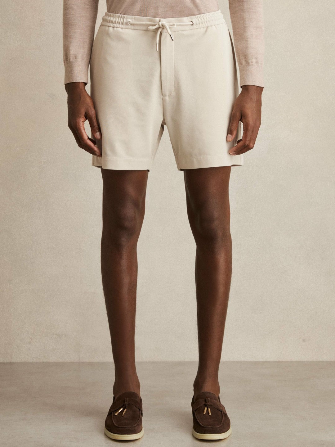 Textured Drawstring Shorts Stone | Men