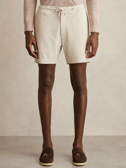 Textured Drawstring Shorts Stone | Men