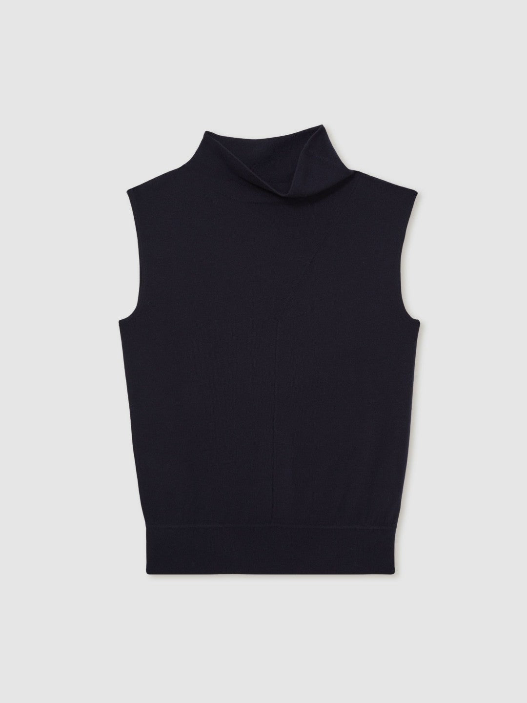 Wool Slouched Sleeveless Top Navy | Women