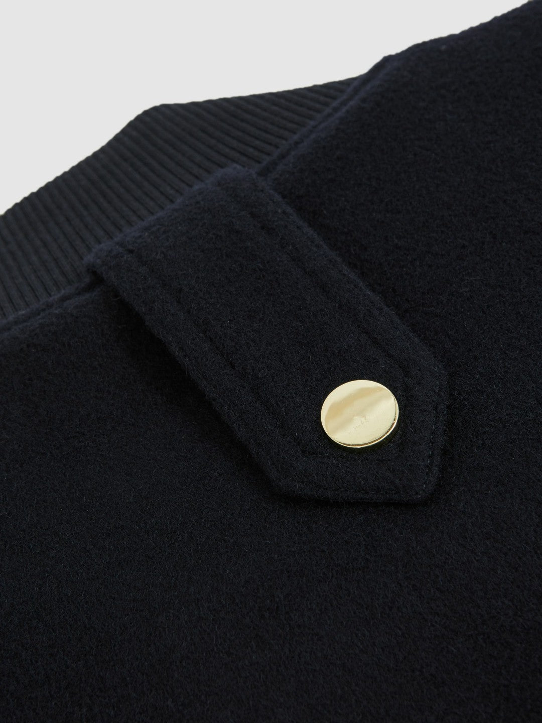 Brushed Wool Epaulette Bomber Jacket Navy | Women