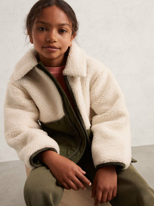 9-13 yrs Quilted Borg Jacket Ecru | Children & Baby