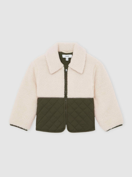 9-13 yrs Quilted Borg Jacket Ecru | Children & Baby