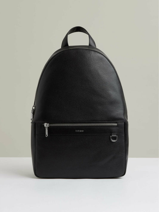 Micro-Grain Leather Backpack Black | Men