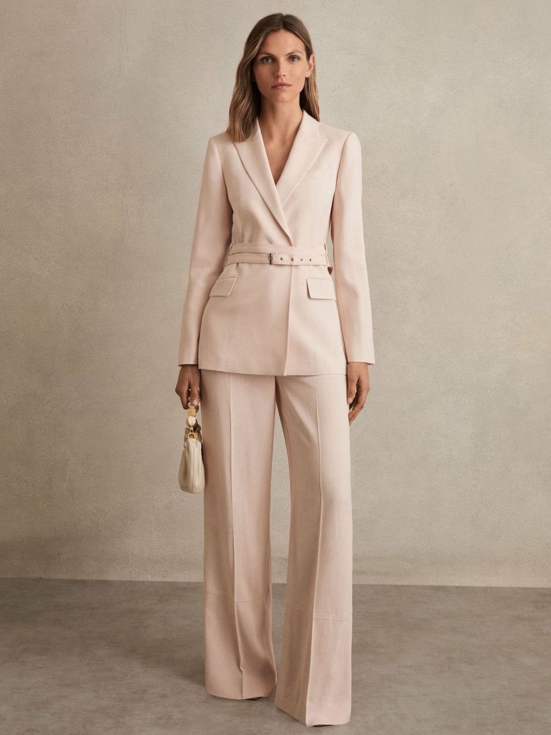 Petite Wide-Leg Suit Trousers Pink | Women