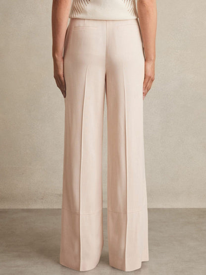 Petite Wide-Leg Suit Trousers Pink | Women
