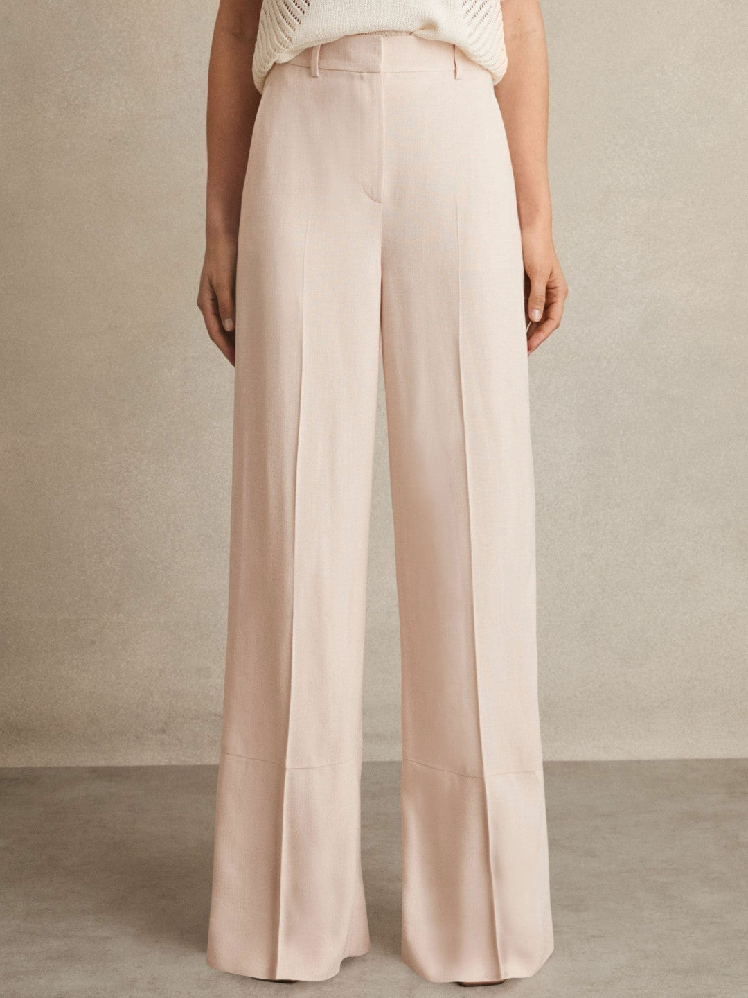 Petite Wide-Leg Suit Trousers Pink | Women