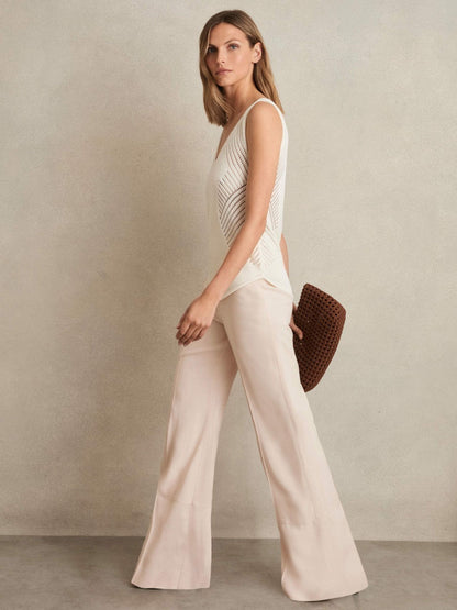 Petite Wide-Leg Suit Trousers Pink | Women