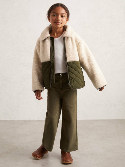 3-9 yrs Quilted Borg Jacket Ecru | Children & Baby