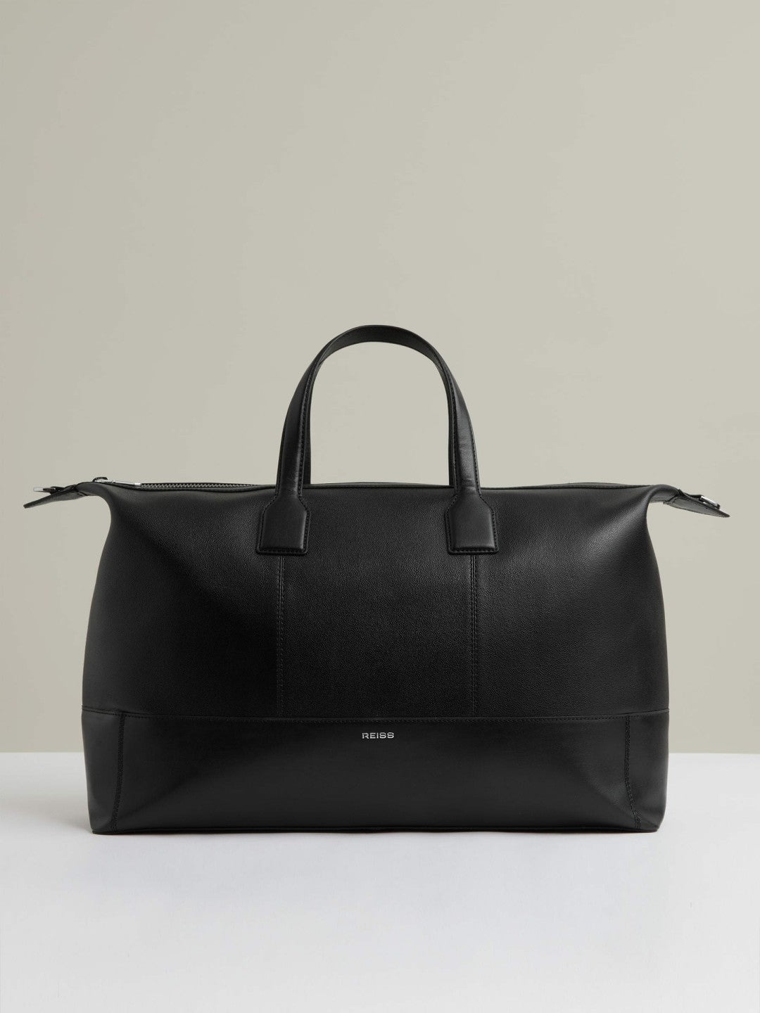 Micro-Grain Leather Holdall Black | Men