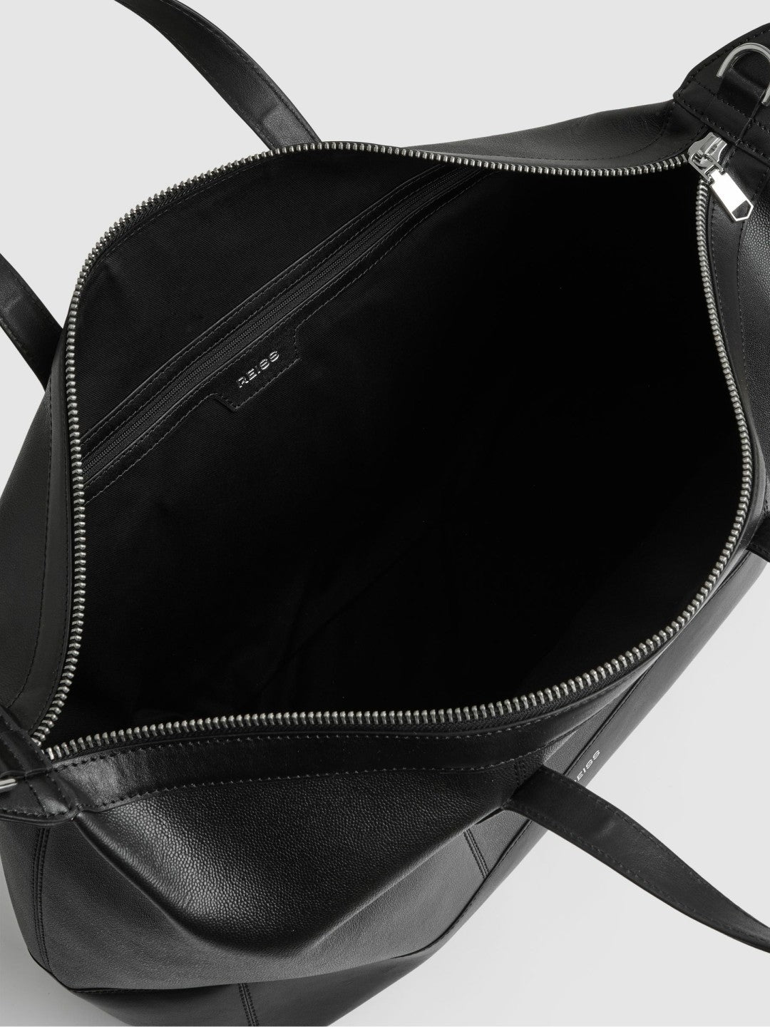 Micro-Grain Leather Holdall Black | Men