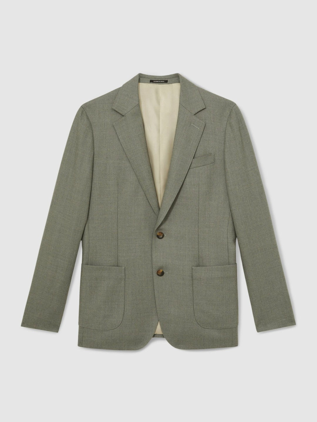 Wool-Blend Single-Breasted Blazer Slim-Fit Sage Green | Men