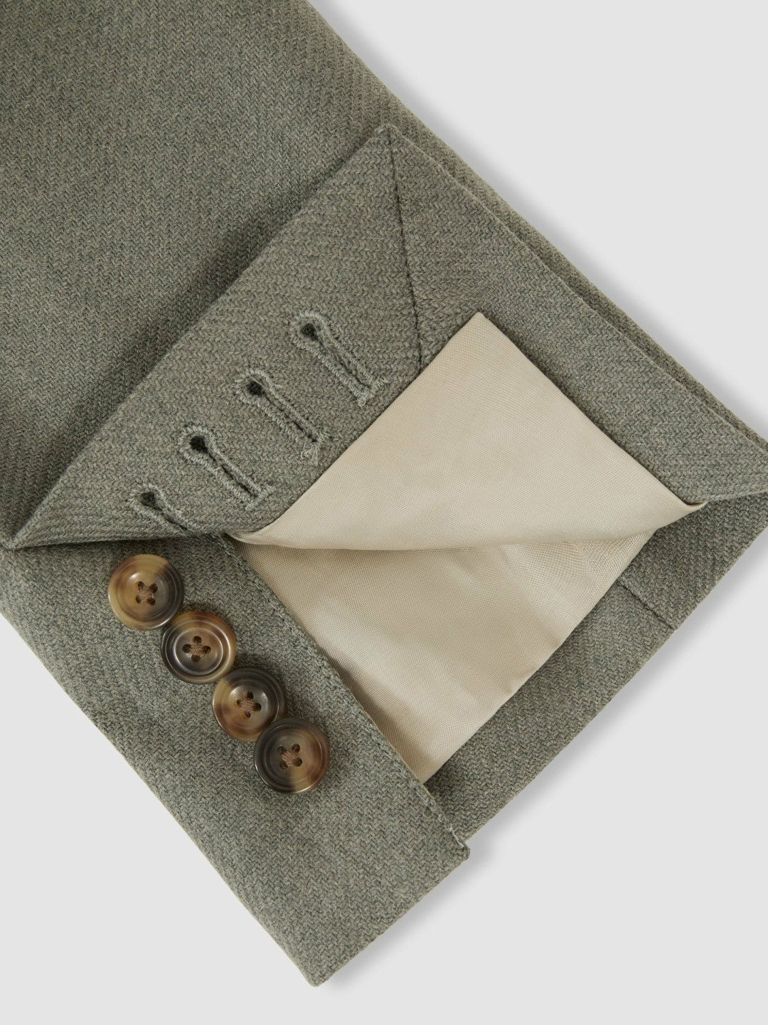 Wool-Blend Single-Breasted Blazer Slim-Fit Sage Green | Men