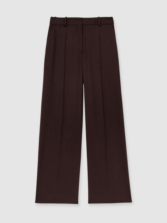 Petite Wool-Blend Wide-Leg Suit Trousers Aubergine | Women