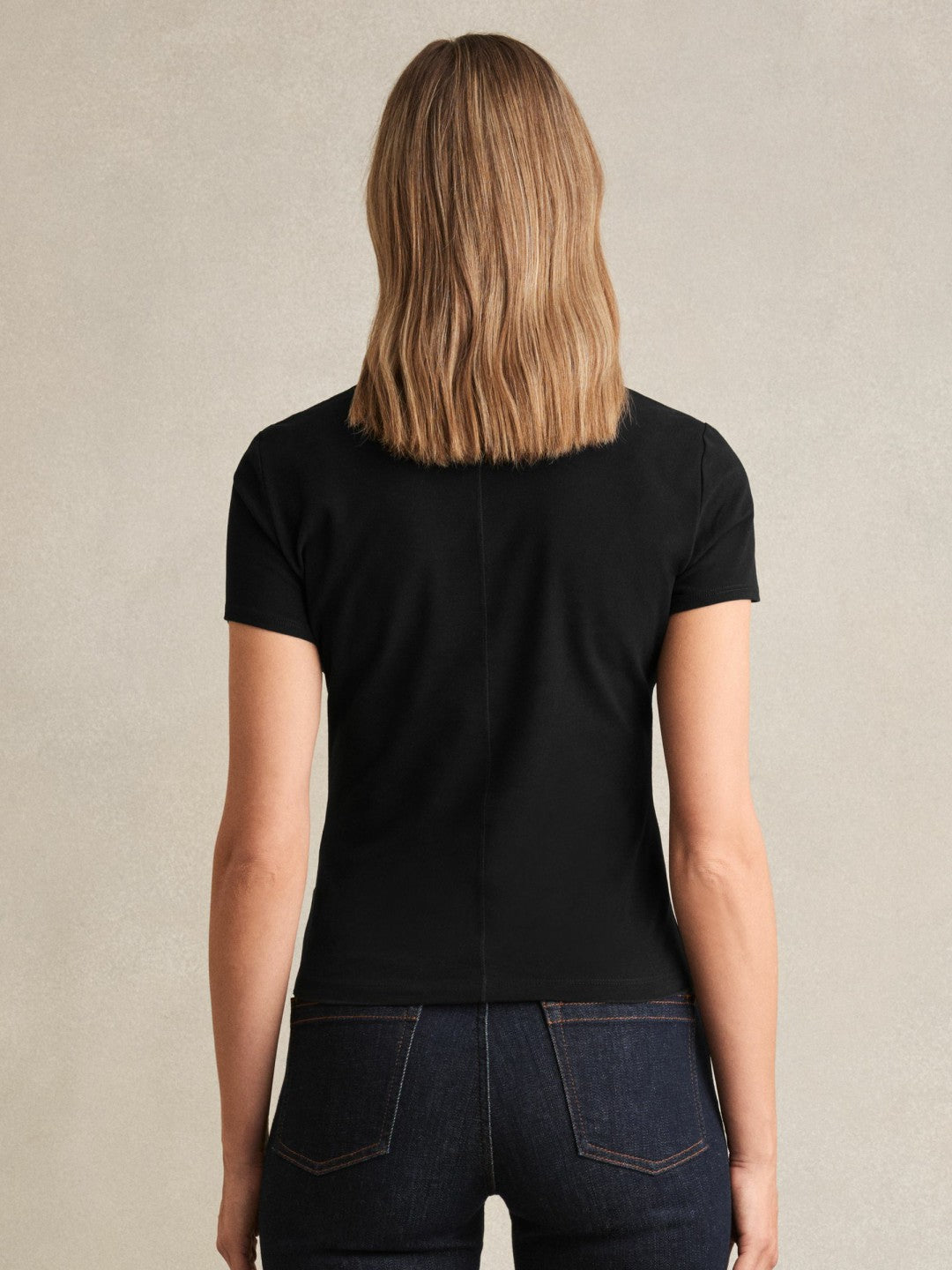 Stretch-Cotton Crew-Neck T-Shirt Black | Women
