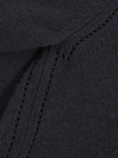 9-13 yrs Wool-Blend Open-Stitch Jumper with Cashmere Navy | Children & Baby