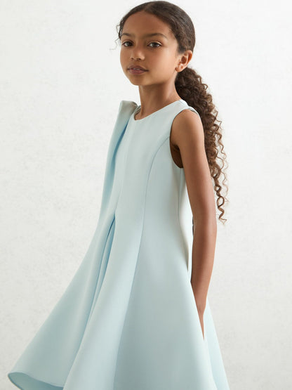 9-13 yrs Flower-Detail Fit-And-Flare Dress Blue | Children & Baby