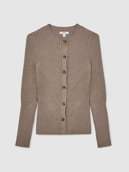 Button Front Knit Cardigan Stone | Women