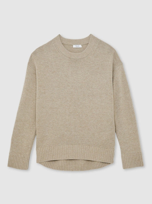 Wool-Cashmere Crew-Neck Jumper Stone | Women