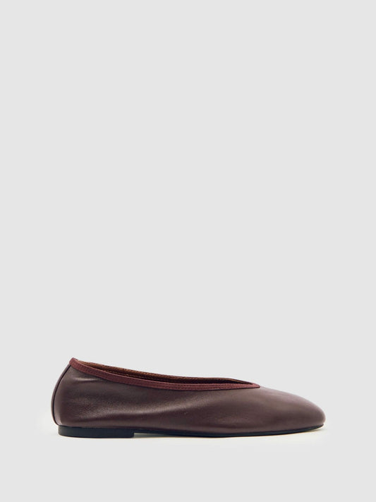Nappa Leather Ballet Flats Oxblood | Women