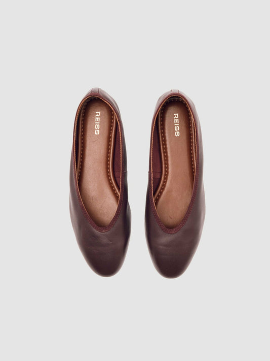 Nappa Leather Ballet Flats Oxblood | Women
