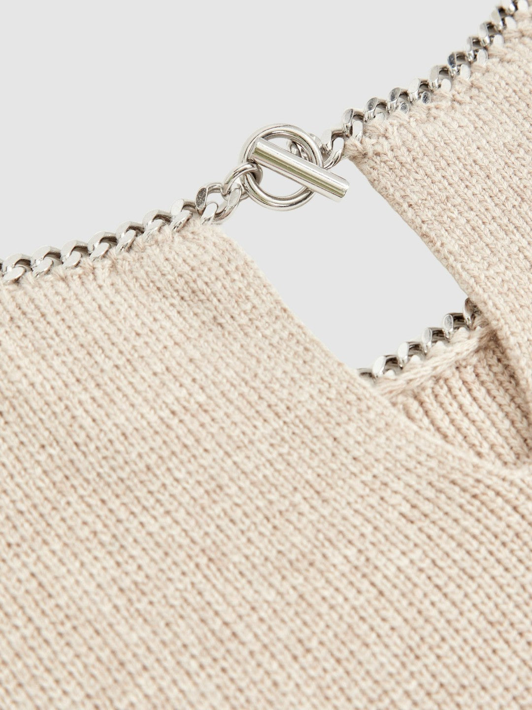 Wool-Blend Necklace-Trim Knitted Vest Neutral | Women