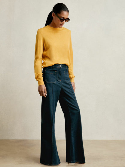 Merino Wool Crew-Neck Jumper Yellow | Women