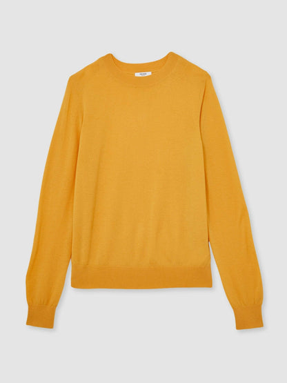 Merino Wool Crew-Neck Jumper Yellow | Women