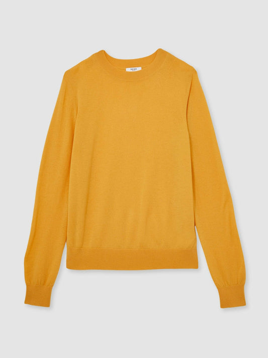 Merino Wool Crew-Neck Jumper Yellow | Women