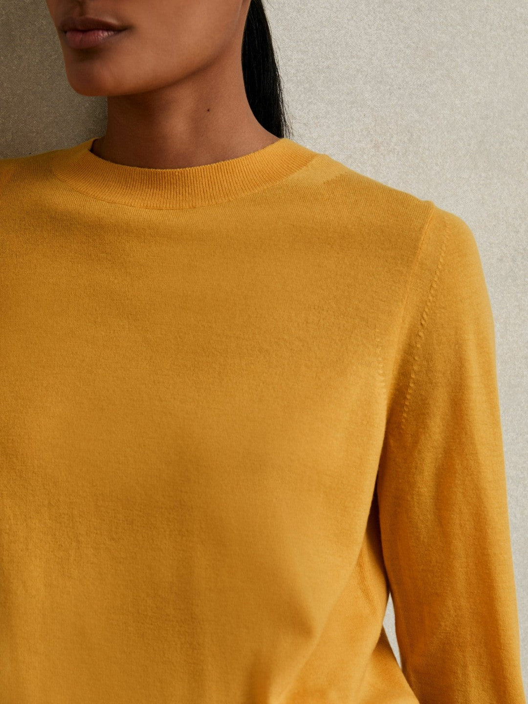 Merino Wool Crew-Neck Jumper Yellow | Women