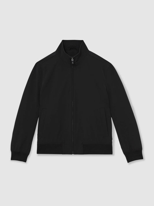 Funnel-Neck Technical Jacket Black | Men