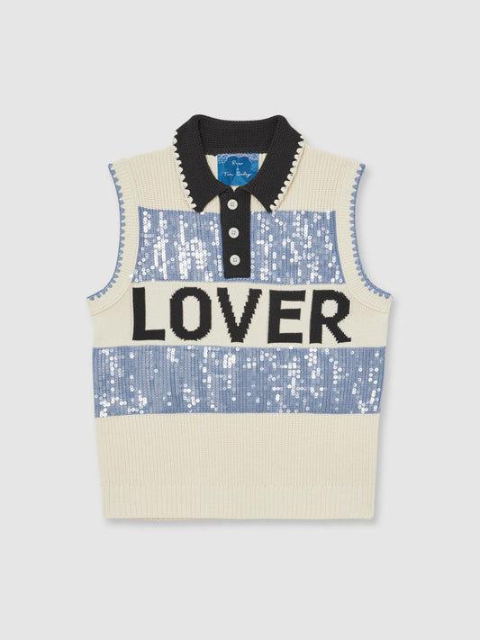 | Tom Daley Stripe Polo Vest Soft Blue | Men