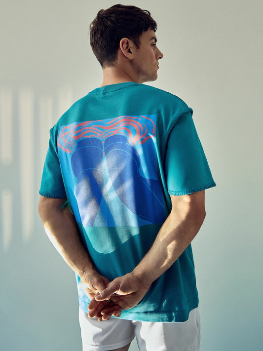 | Tom Daley Graphic-Print T-Shirt Teal Green | Men