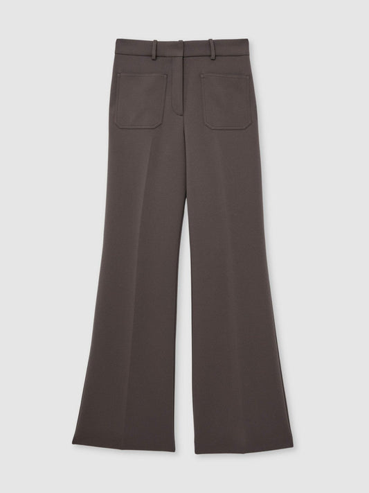 Twill Patch-Pocket Flared Trousers Mauve Neutral | Women