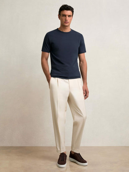 Stretch-Cotton Crew-Neck T-Shirt Navy | Men