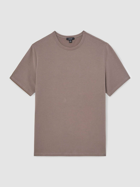 Stretch-Cotton Crew-Neck T-Shirt Taupe Brown | Men