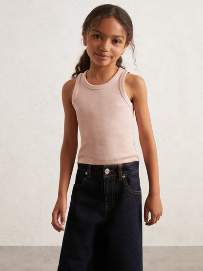 3-9 yrs Stretch-Cotton Ribbed Vest Pink | Children & Baby