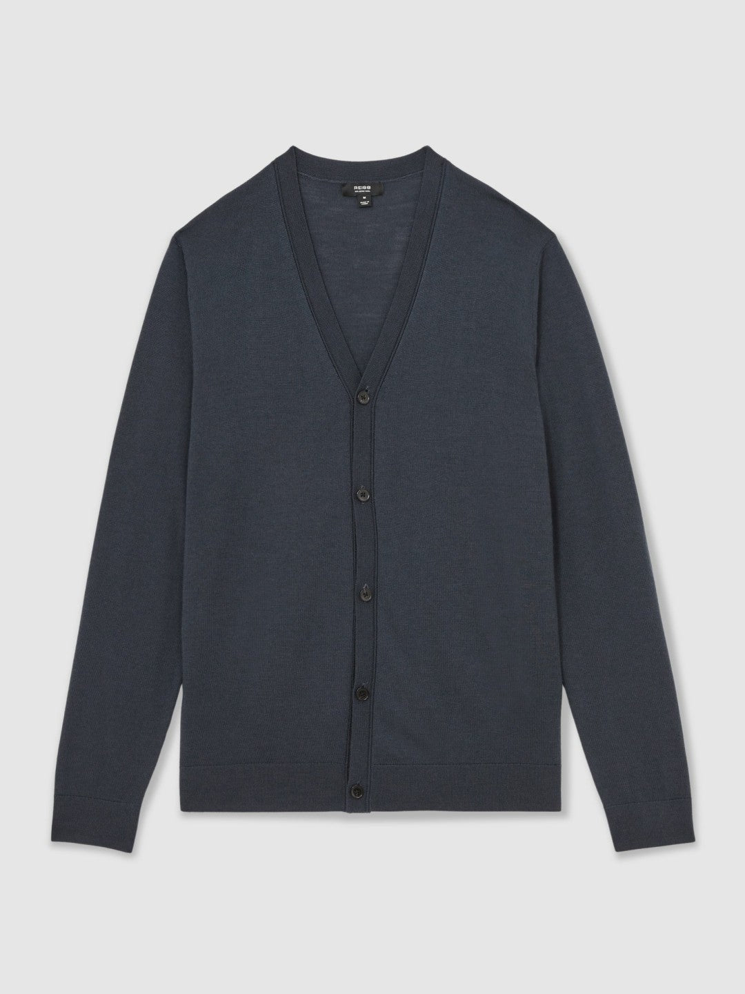 Merino Wool Button-Through Cardigan Midnight Navy | Men