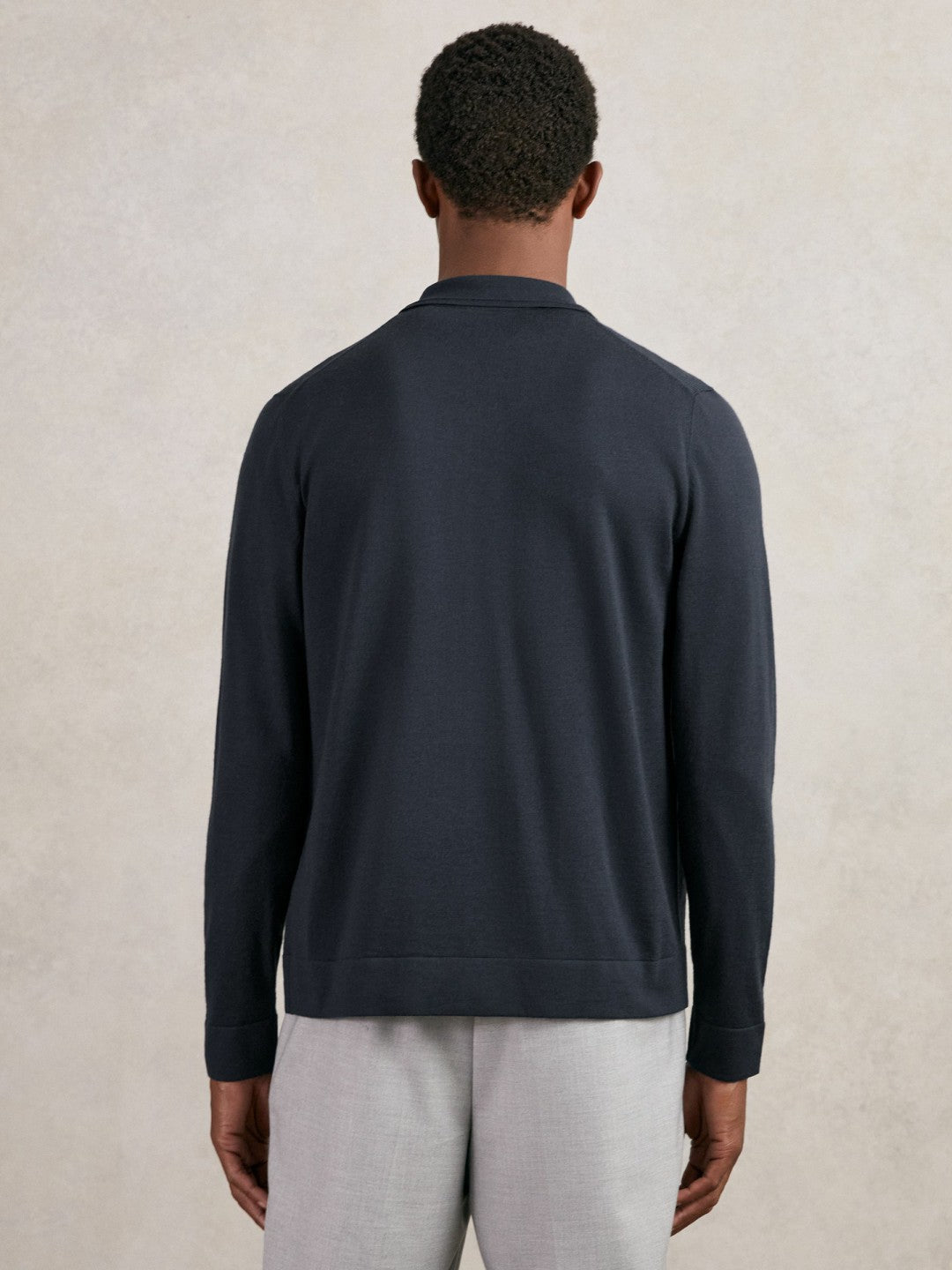 Merino Wool Button-Through Shirt Midnight Navy | Men