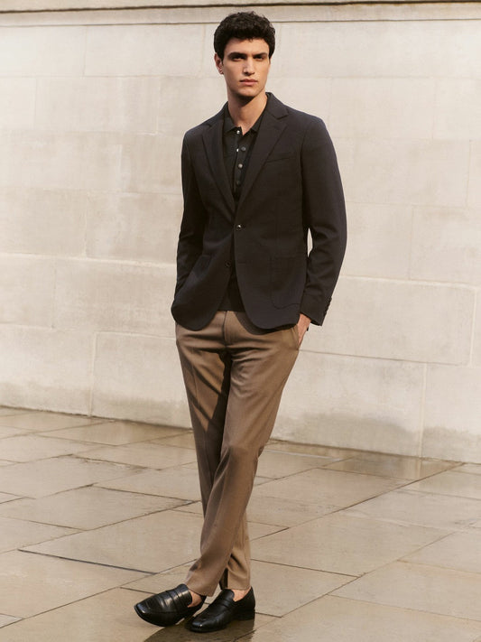 Slim-Fit Internal-Drawstring Trousers Camel | Men